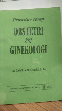 Image of Prosedur tetap obstetri dan ginekologi